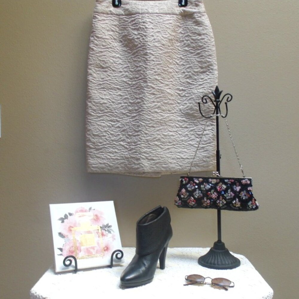 Banana Republic Skirt Pink Metallic Shimmer Pencil Skirt Size 2